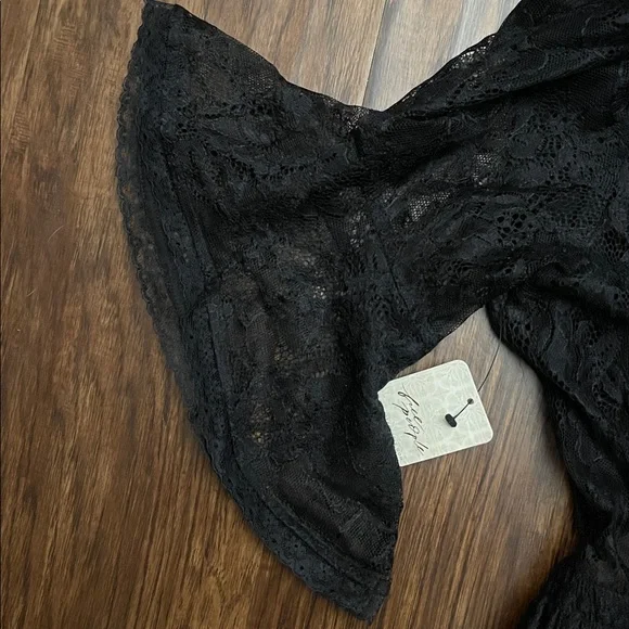 NWT Free people Lala Lace Mini Dress Black medium